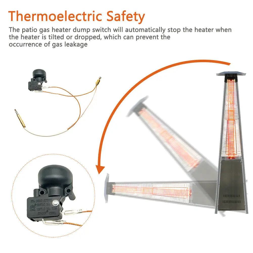 Thermocouple et interrupteur d'inclinaison pour interrupteur de décharge de chauffage, chauffage au propane, chauffe-gaz extérieur, kit de réparation de chauffage