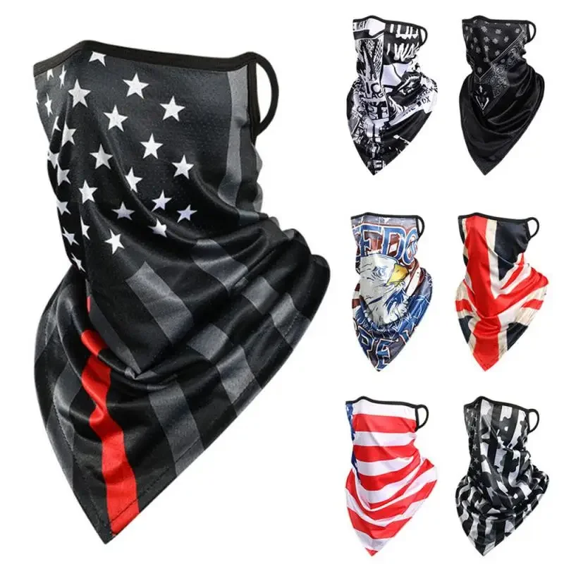 Triangle Bandana Half Face Scarves Hanging Ear Mask Scarf Ice Silk Neck Gaiter UV Sun Cover Smooth Breathable Headband Men Women