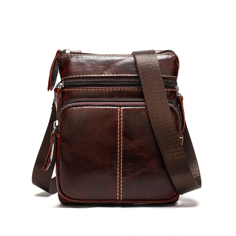 

Genuine Leather Men's Shoulder Bag Mini High Quality Business Casual Male Crossbody Bags Vintage Travel Bag for Men