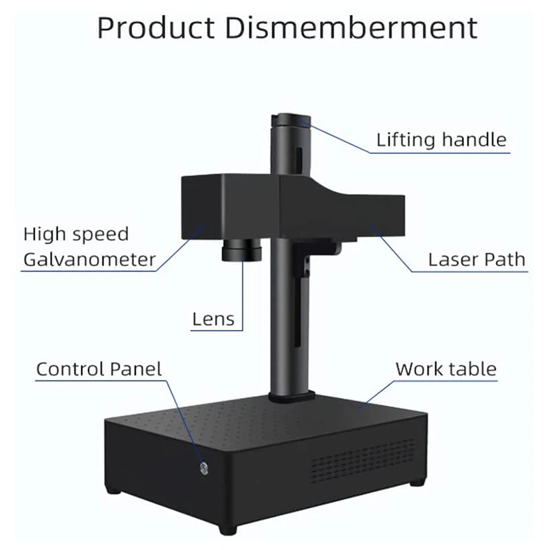 30W 1064nm Fiber Laser Marking Machine Engraver 110X110mm for Marking Metal Jewelry Leather Plastic Fiber Laser Engraving Tool