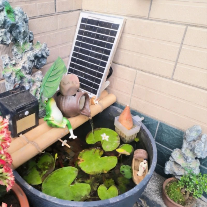 20W Solar Water Fountain Outdoor Fish Tank Circulating Solar Water Pump Pond Rockery Garden Water Fountain 12V Submersible Pump