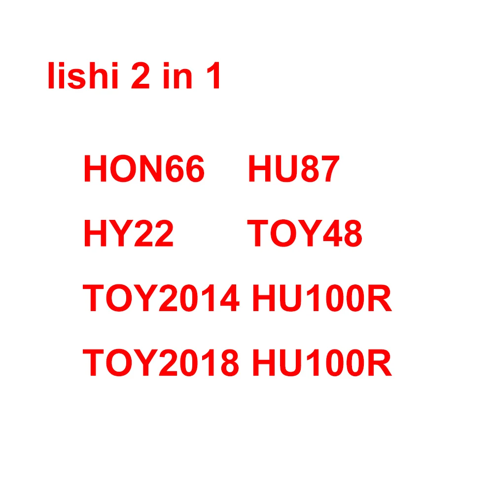 Lishi 2 in 1 tools HON66 HU87 HY22 TOY48 TOY2014 HU100R TOY2018 HU100R for Honda/Suzuki/KIA/LEXUS/BMW 2in1 Decoder LISHI