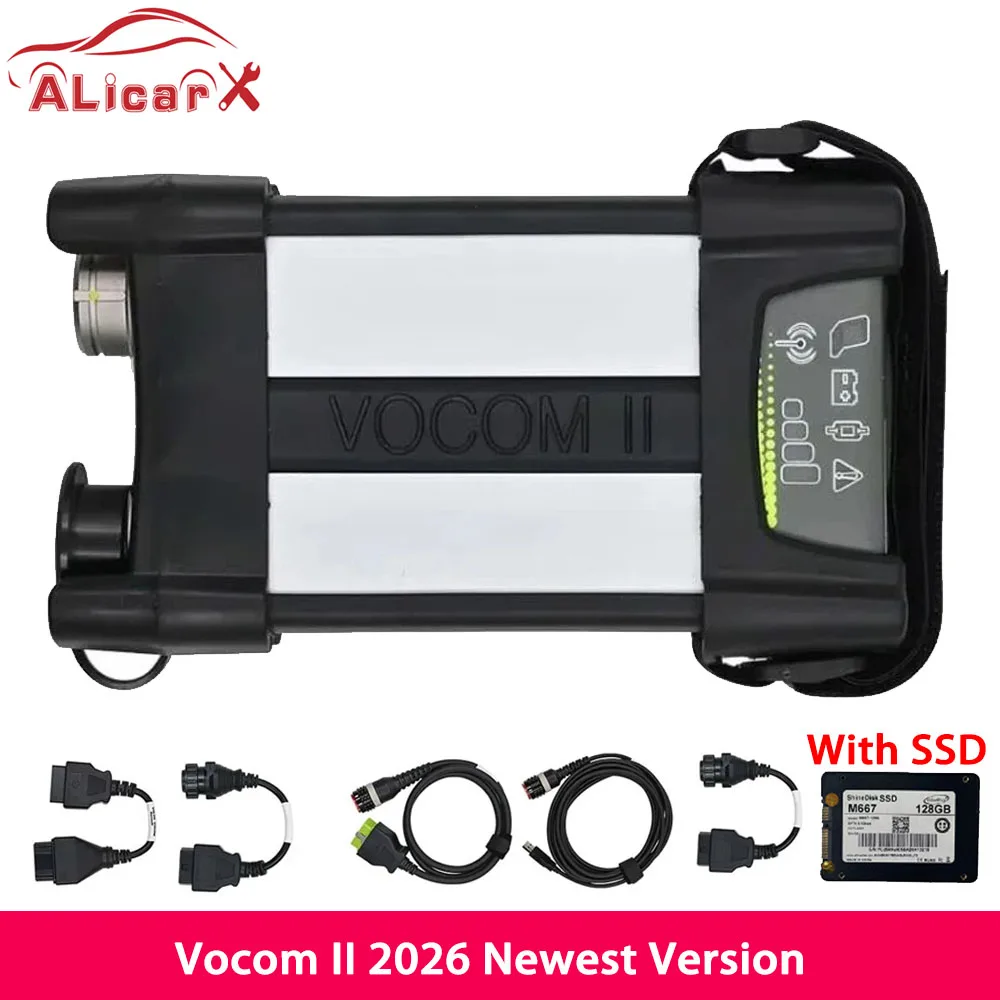 Newest For-Volvo Vocom II Interface Truck Diagnostic Tool Calibrate & Programming For UD/Mack/Renault Vocom2 with V2.8.150 SSD