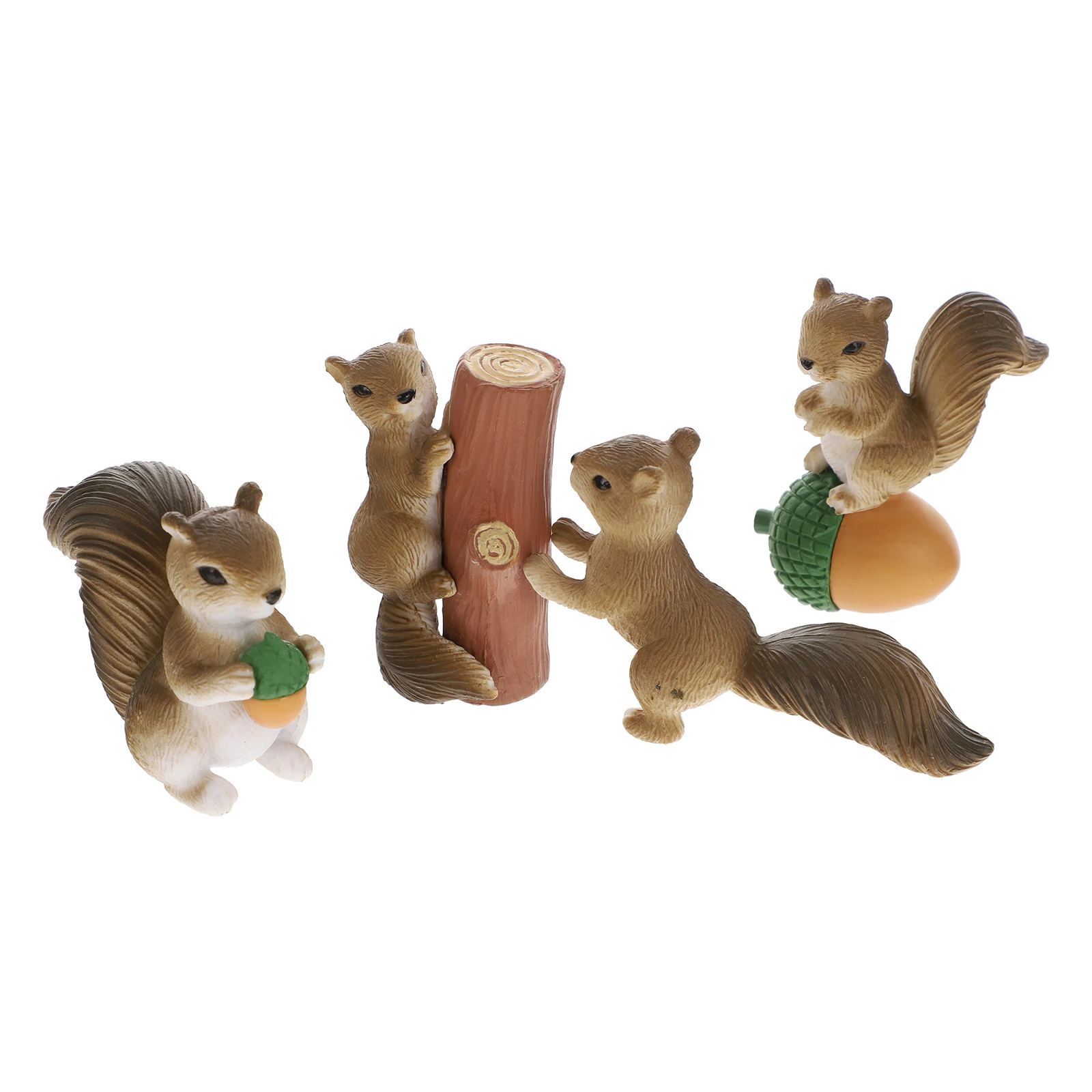 

4pcs Resin Animal Resin Animal Model Ornament Decor Model Miniature Garden Decorations Figurines Statue Terrarium