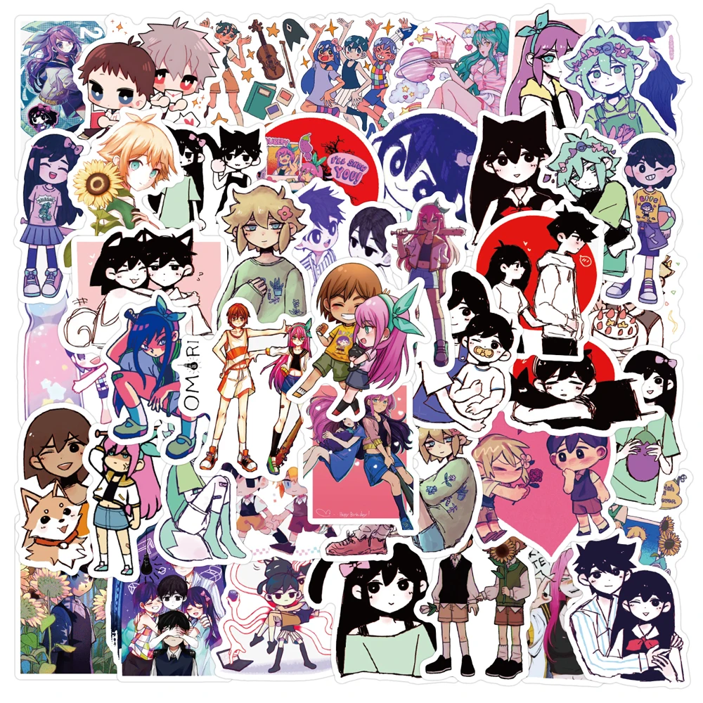 10/30/62pcs Game Omori Stickers Anime Decal Waterproof Graffiti Skateboard Motorcycle Laptop Sunny Basil Cartoon Sticker for Kid