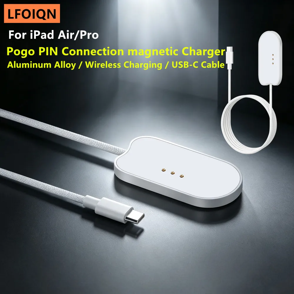 LFOIQN Magnetic Wireless Charger for iPad Air 11 13 iPad Pro 11 12.9 13'' M4 M5 Tablet Fast Charging Smart iPad Pogo Pin Charger