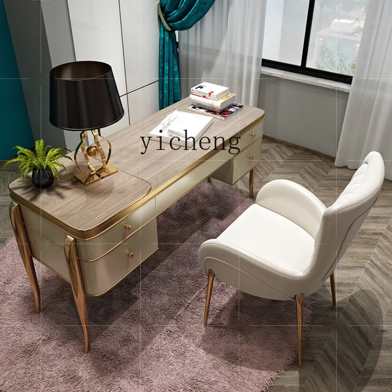ZK Light Luxury Desk Post-Modern Desk Chair Simple  Paint Study and Bedroom Home Computer Desk