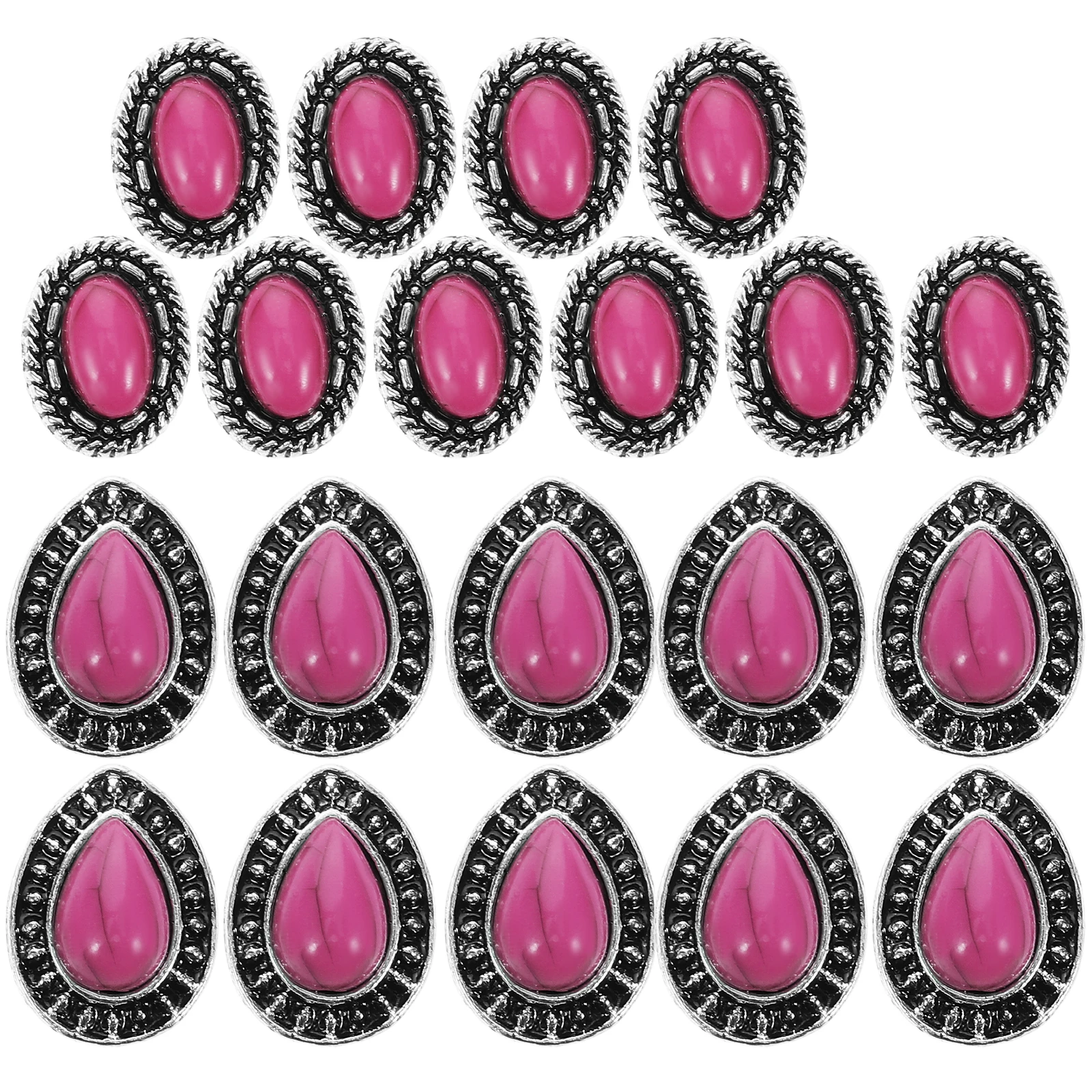 

20Pcs Nail Art Charms Retro Vintage Turquoise Resin Alloy Simulation Decoration for DIY Manicure Unique Nail Jewels Accessories