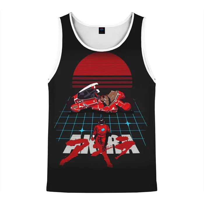 Newest Hot Anime Akira Vest 3D Hip Hop Trendy Men's Sleeveless Tank Top Fashion Gym Fitness Clothing Summer Oversized Streetwear