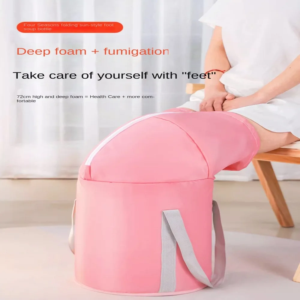 Household Foot Soaking Bag With Handle Washbasin Foldable Bucket Bag Warm Anti-leak Foot Spa Basin Traveling Camping