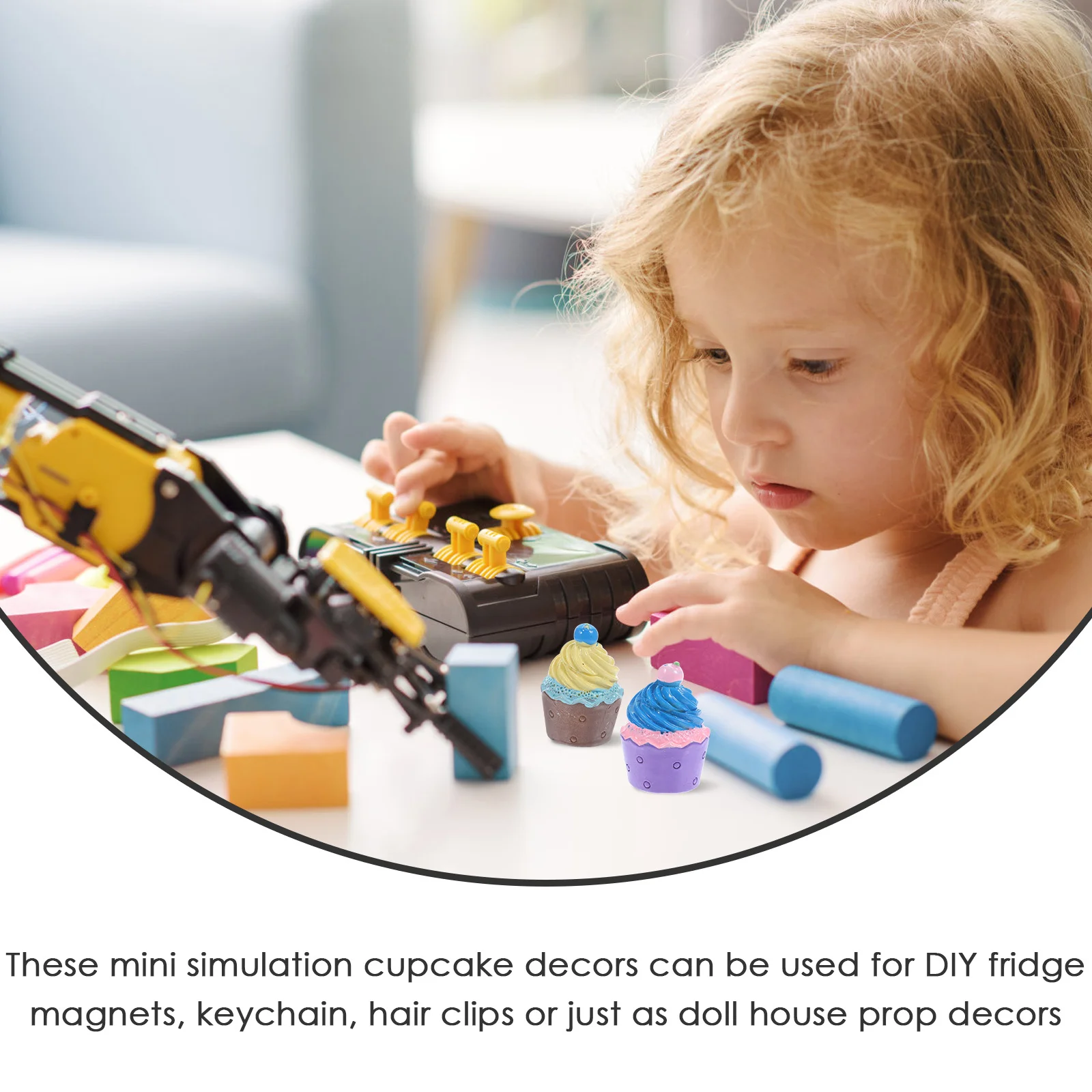 

8Pcs Mini Resin Cupcake Ornaments DIY Keychain Accessories Simulation Cake Charms Craft Making Supplies Decorative Pendants