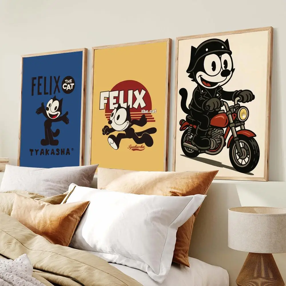1PC Stars F-Felix The Cat Poster PP Wall Posters Celebrity Cartoon Art Prints for Bedroom Office Waterproof Gift