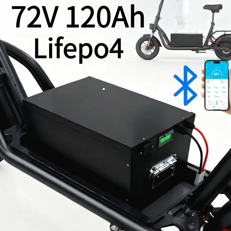 

Аккумуляторная батарея LiFePO4 72В 120Ач глубокого разряда с BMS, 4000+ циклов, для электромотоциклов, скутеров, электромобилей, гольф-каров, автодомов