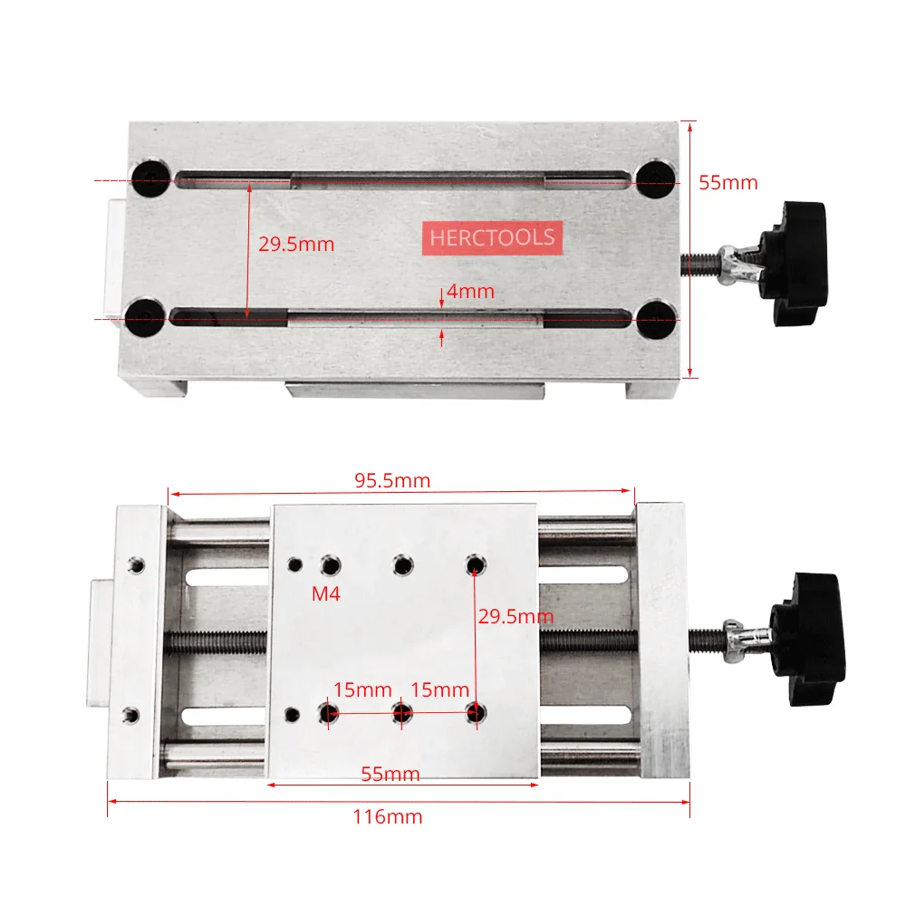 Imagem -04 - Atuador de Estágio Linear de Liga de Alumínio x Mesa Deslizante com Base Manual Linear Rail Guide Engenharia Mecânica