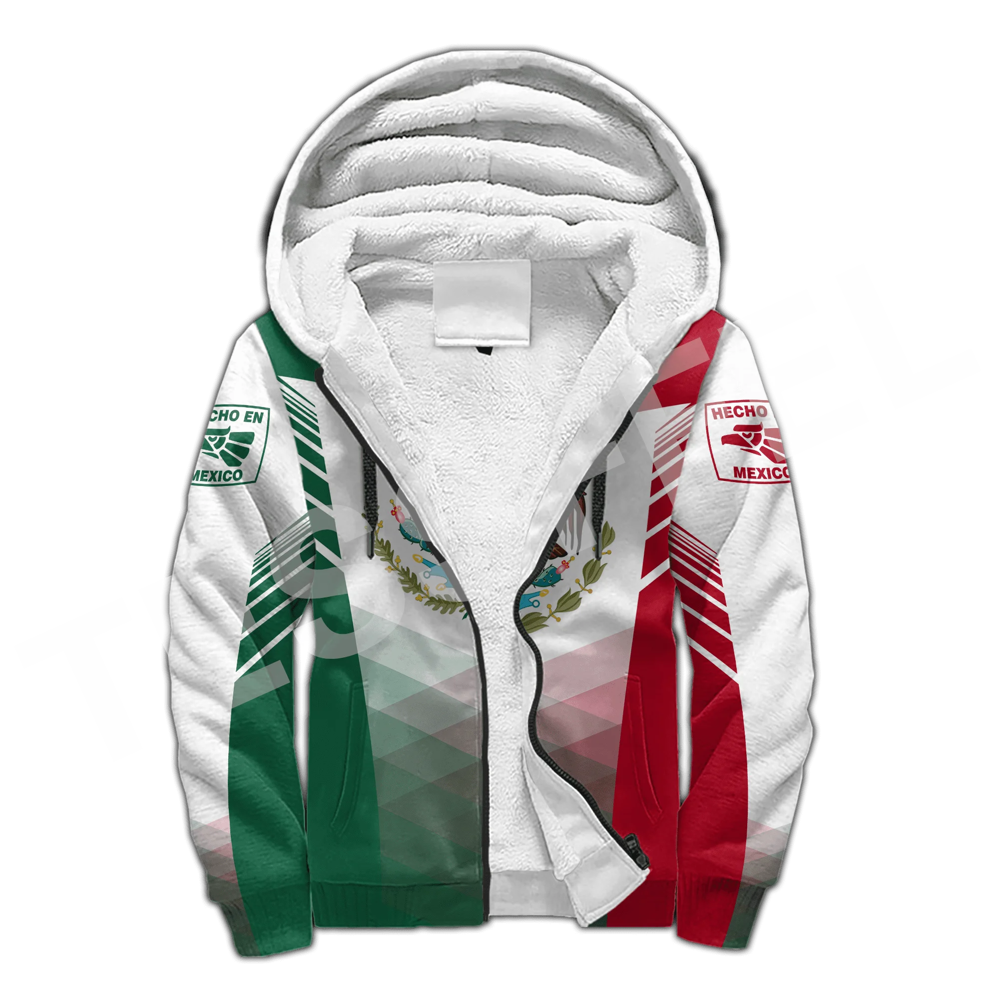 Mexico Proud Eagle Rooster Skull Country Custom Name Tattoo Thicker Winter Coat 3DPrint Men/Women Harajuku Warm Fleece Hoodies A