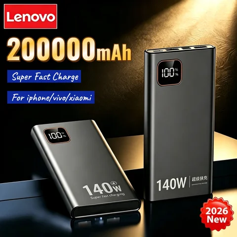 레노버 200000mAh 140W 초고속 충전 파워 뱅크 초대용량 휴대용 충전기 아이폰 삼성용 신제품