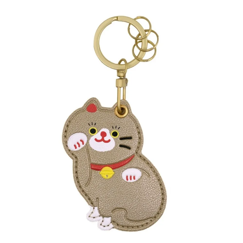 جميل الفاكهة كيتي حامل بطاقة الوصول Maneki-neko الجلود فورتشن القط قلادة كيرينغ البرتقال الخوخ بطاقة التحكم في الوصول قلادة