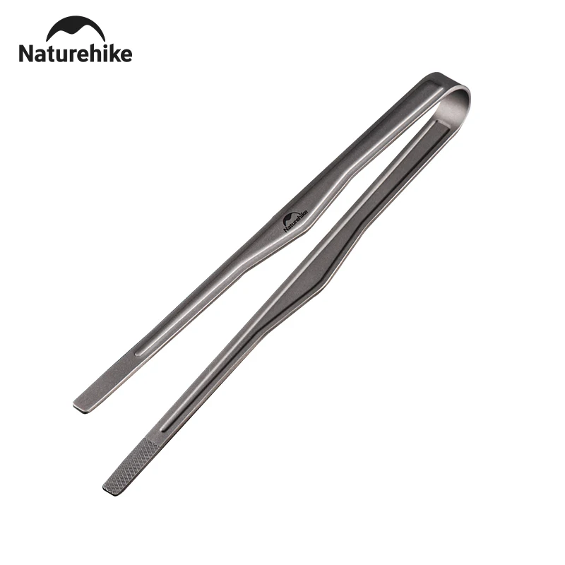 Naturehike Camping Titanium Picnic BBQ Tongs Barbecue Grill Tongs Clip Tea Tweezer Tableware Toast Tongs