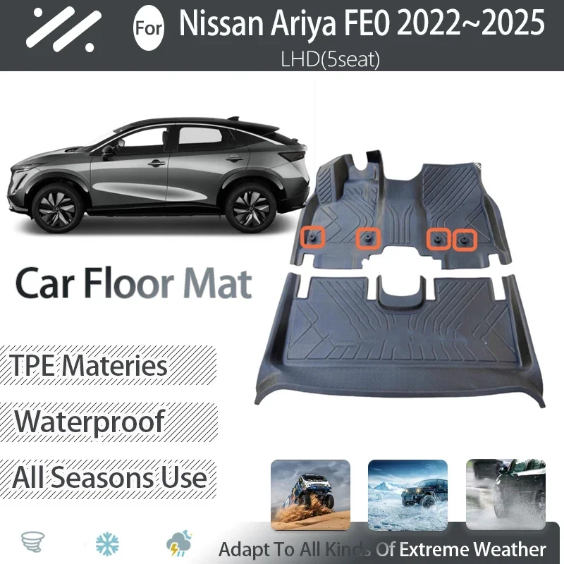 

Car Floor Mats For Nissan Ariya FE0 2022 2023 2024 2025 Waterproof Pads Left Hand Driver Foot Cover Floor Cover Auto Accessories