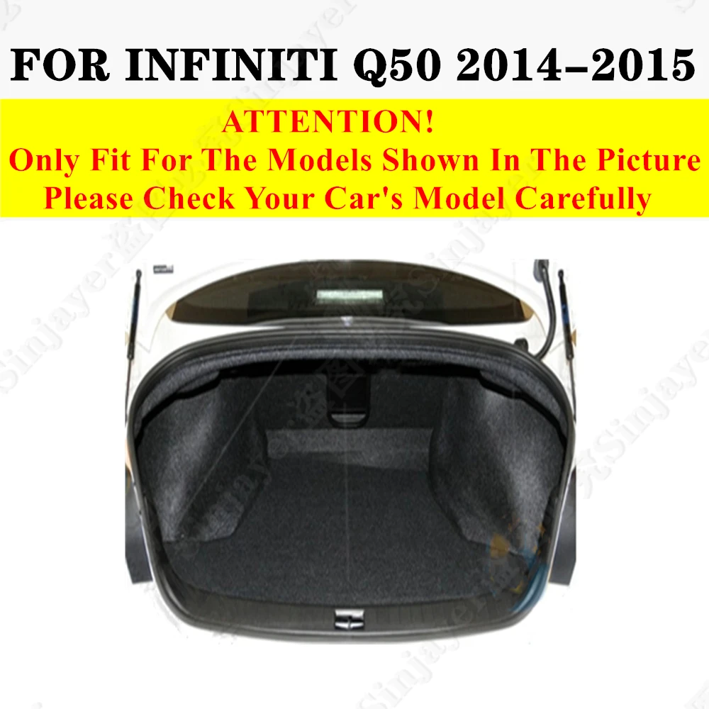 High Side Car trunk mat for Infiniti Q50 2015 2014 Tail Boot Luggage Pad Rear Cargo Liner Protect Cover Interior Accessories