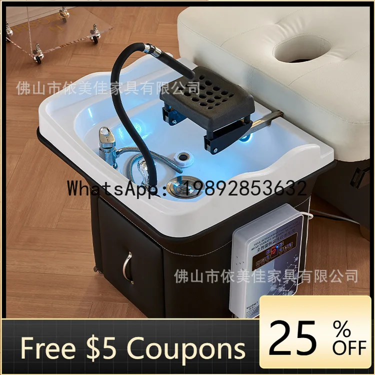 H24 BF Beauty Salon Special Head Therapy Shampoo Bed Movable Hair Salon Shampoo Basin Head  Water Circulation Shampoo Machine