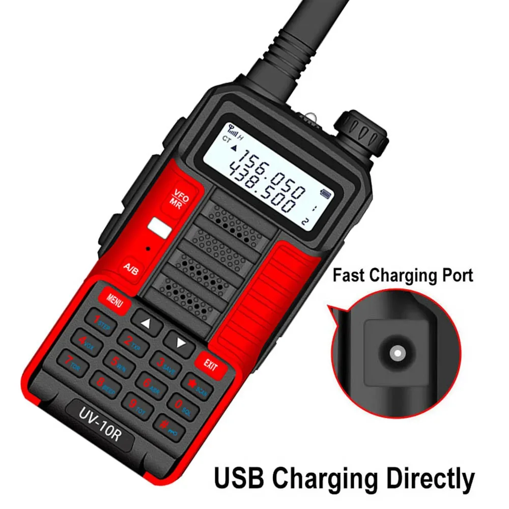 Bao-feng BF-UV 10R Two Way Radio Long Range Walkie Talkie Dual Band CB Ham Radio HF Transceiver VHF Marine Radio BF UV10R