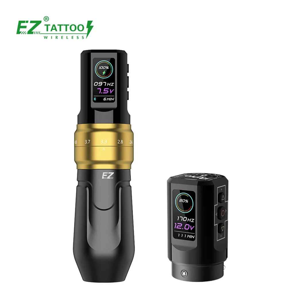 Wireless Tattoo Machine Pen with Swash Drive ,2.0-4.2mm Adjustable Stroke,OLED Screen,1600mAh Battery