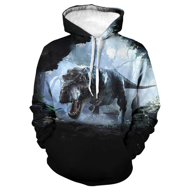 

Autumn And Winter New Men's And Women's Front And Back dinosaur Print High Quality Fashion Coat Hoodie Streetwear Sweatshirt