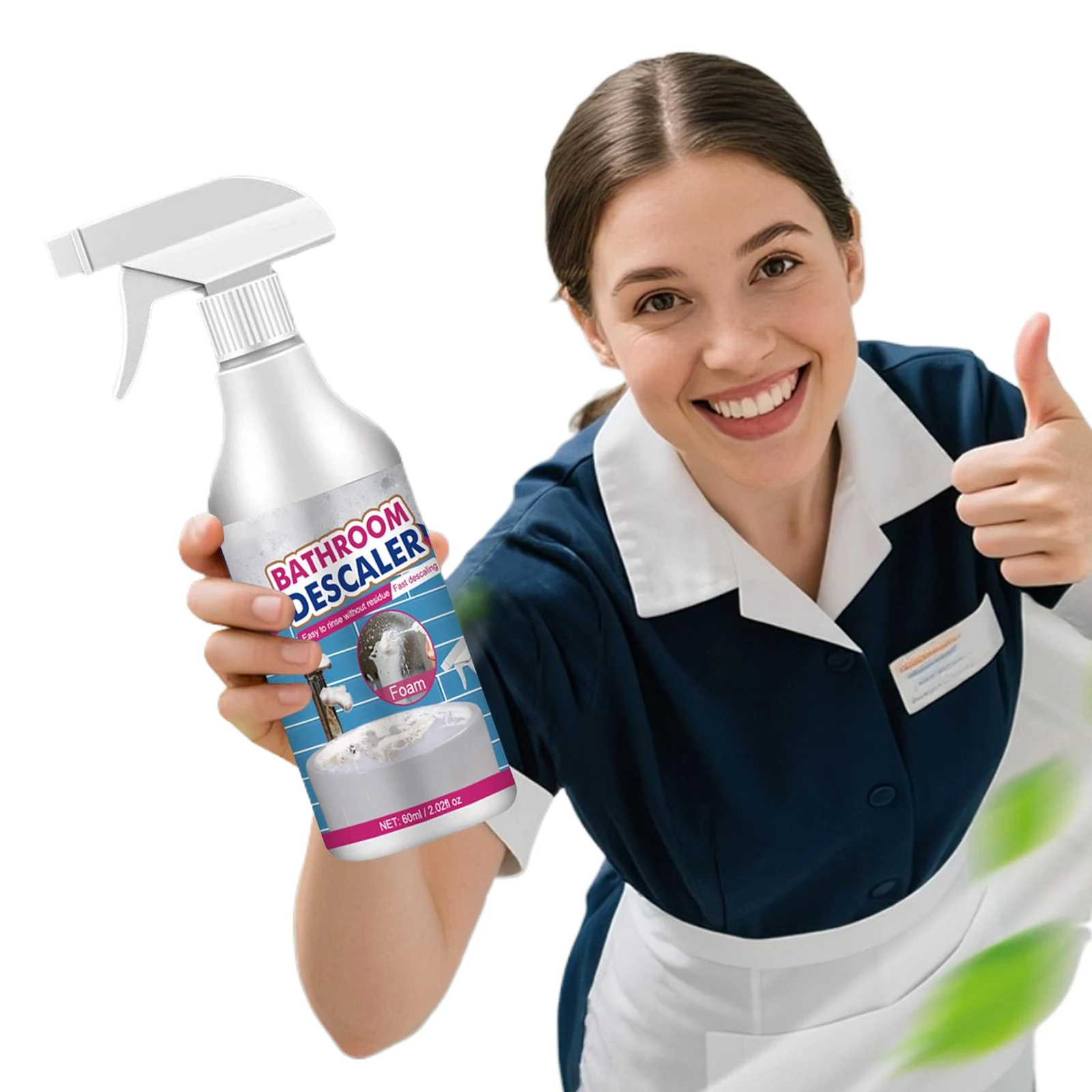 Bathroom Descaler Foam Cleaner Versatile Rinse Cleaning Foam Spray Glass Scale Cleaner for Stainless Steel Glass Ceramic Plastic