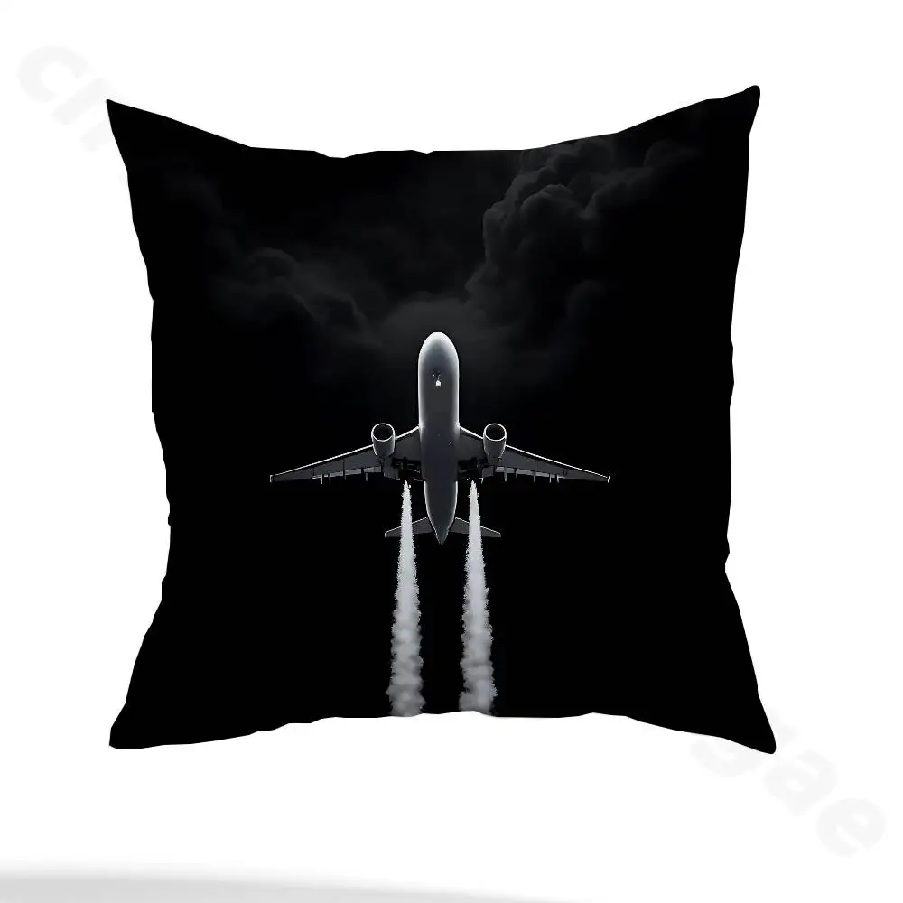 Aviation Airplane pillowcase casual style decoration, suitable for home decoration (excluding pillow core)