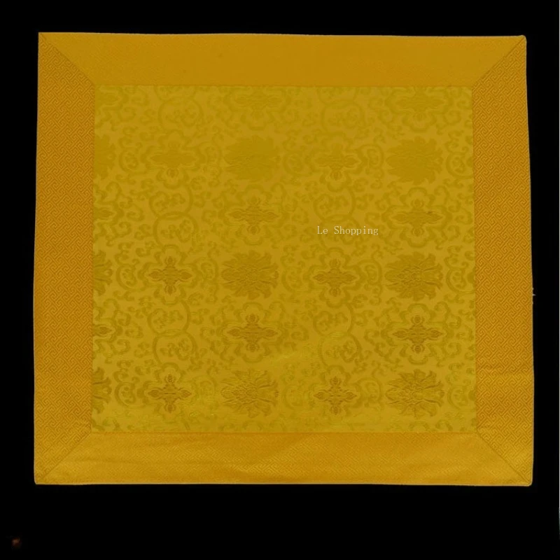 Tibetan Buddha Offering Tablecloth/Yellow Double-layer Thick-wrapped Sutra Cloth Buddhist Sutra Cover Cloth Ritual Tool Pad