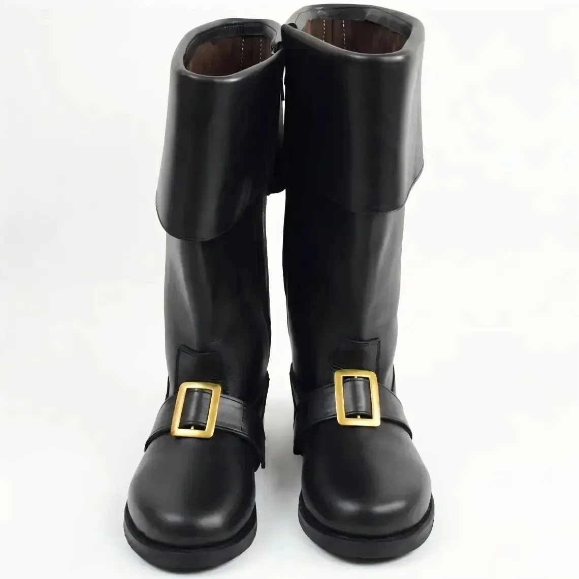 Weihnachtsmann-Kostümstiefel aus Kunstleder, kniehohe Stiefel mit Umschlag, für Feiertagspartys, Rollenspiele, Karneval, Bühnenauftritte, Schuhe – Detail 6