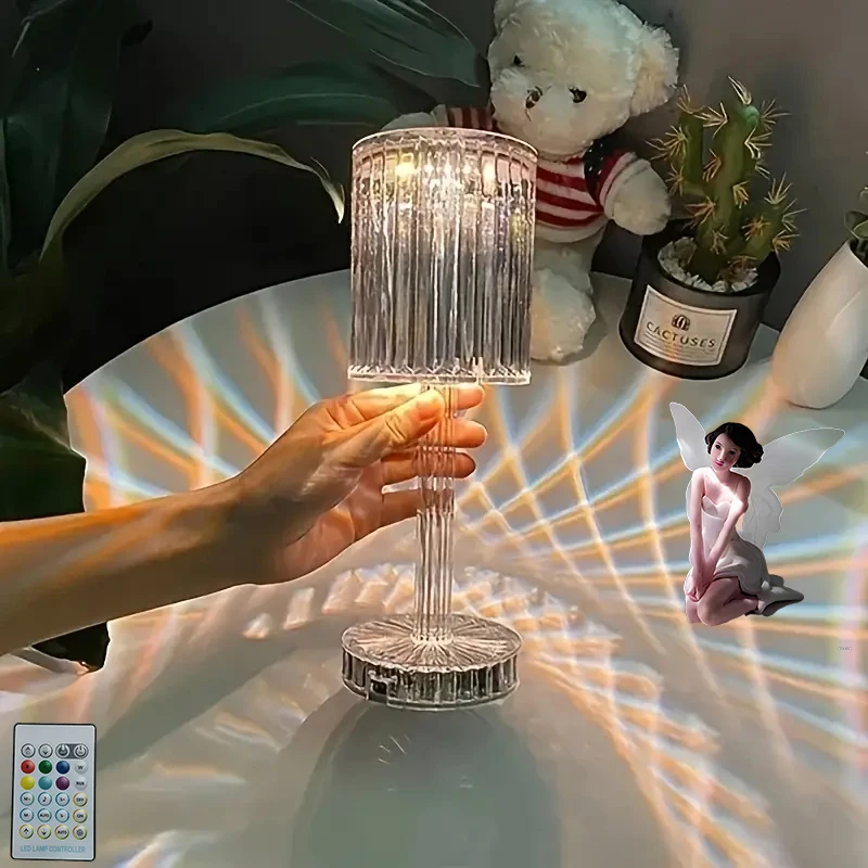 Gatsby Line Diamond Lamp, Kristallen Kolom, Hoogwaardige Slaapkamer Eettafellamp, Sfeer Cadeaulamp, Bedlampje