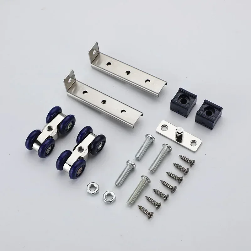 

2pcs/set Sliding Door Roller Hardware Slide Doors Pulley 4 Wheels Home Room Wood Door Hanging Wheels Rail Track Pulley