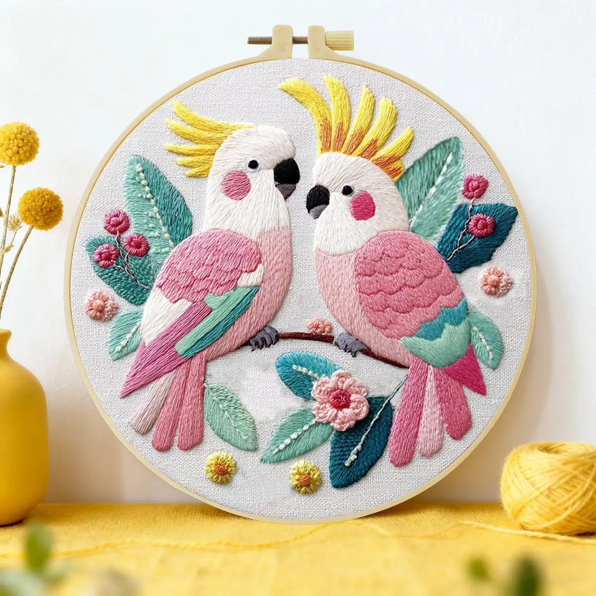 1 Stück 20X20CM/15X15CM 7,87/6,3 Zoll Tier - Vogel Stickerei Starter-Kit DIY-Kit DIY Stickerei-Set Handarbeiten Heimdekoration – Detail 6