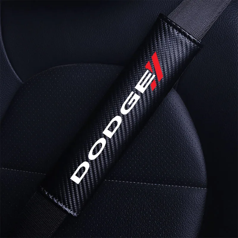 Funda para cinturón de seguridad de coche, hombrera de felpa y fibra de carbono para niños y adultos, interior de Dodge Challenger DART NITRO RAM SRT SXT