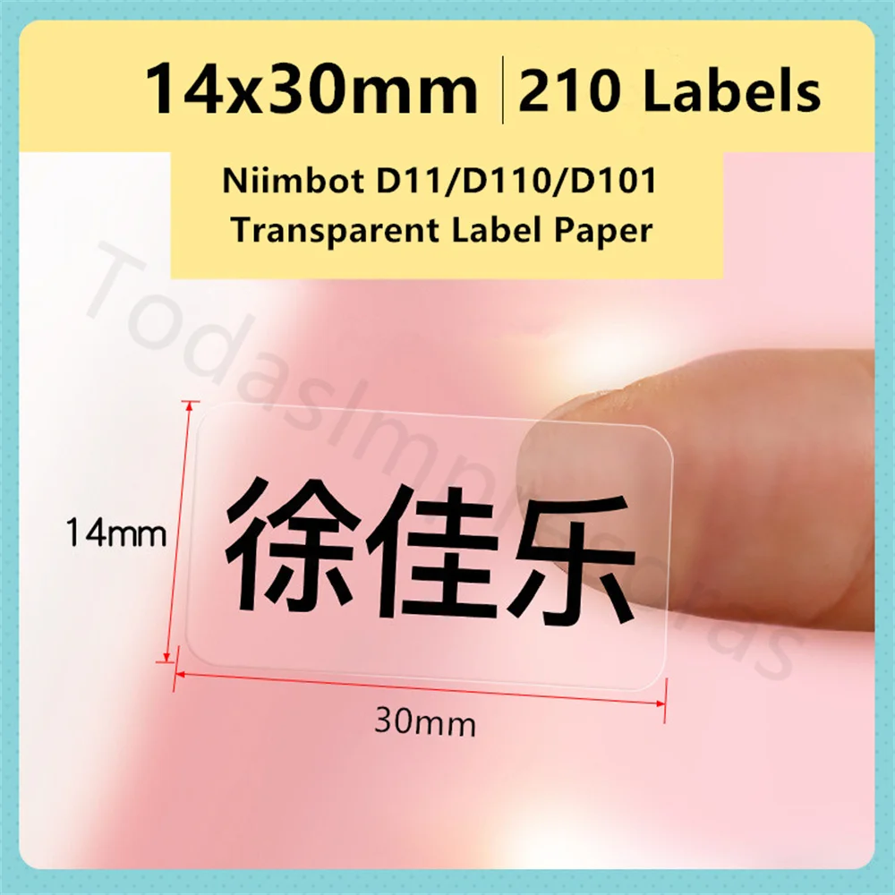 Niimbot D101 D11 D110 Transparent Label Printing Paper Adhesive Name Tag Sticker Books Stationery Marking Labels Etiquetas Papel