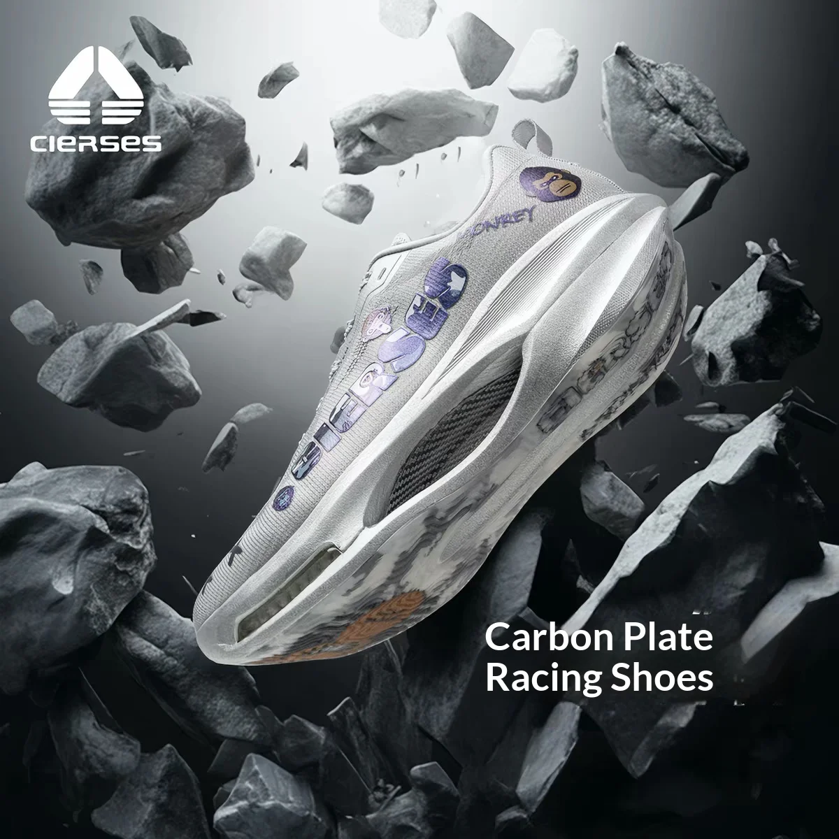 CIERSES New Air Cushion Running Shoes With Carbon Plate For Strong Shock Absorption And Stability Men's Sports Shoes