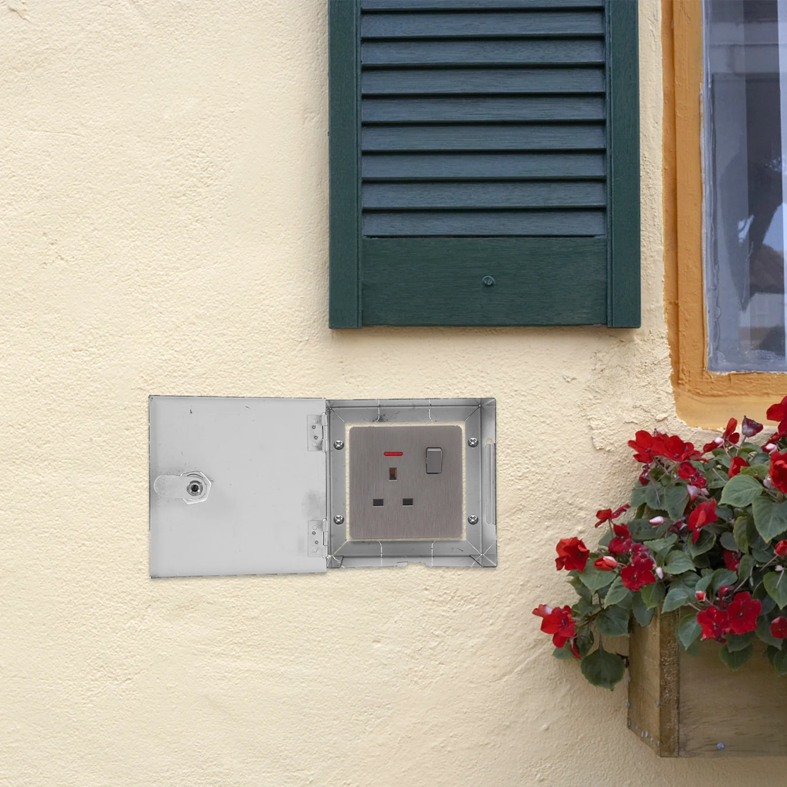 Scatola di protezione per presa antifurto in acciaio inossidabile Copertura per presa elettrica resistente alle intemperie con serratura per uso interno esterno Resistente