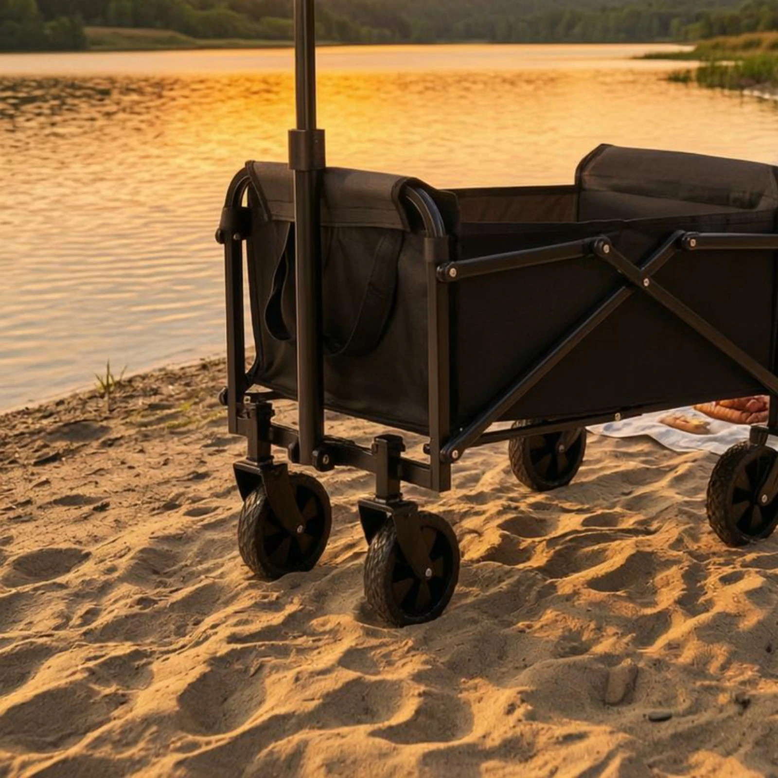 折りたたみ式キャンプワゴンカート、炭素鋼フレーム、調節可能な - Jinli Outdoor Camping のレビューと価格