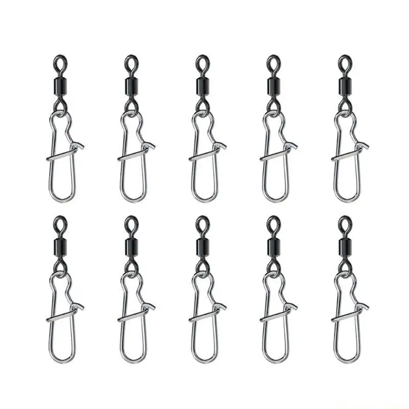 

31BE 10Pcs Fishing Swivels Duos Lock Balls Bearing Swivels Quickly Change Swivels Fishing Tackle For Saltwater Freshwaters