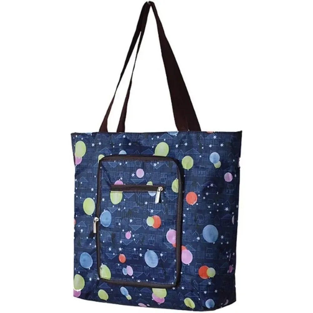 Foldable Large Shopping Bag Travel Creative Waterproof Recycle Bag with Side Pocket