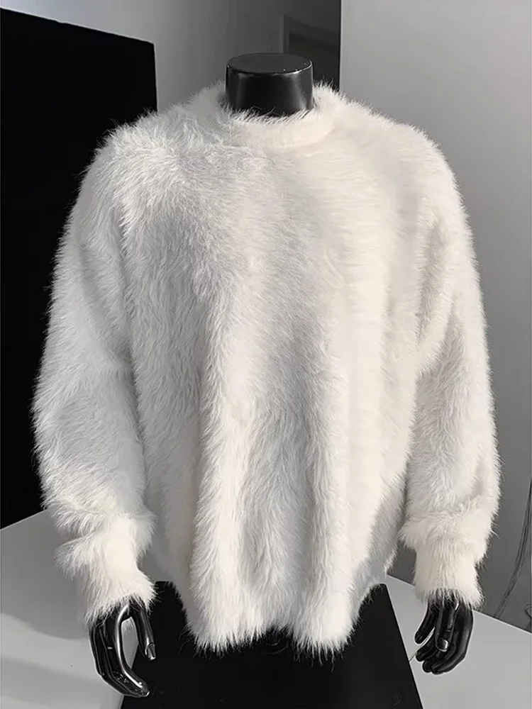 

Мужской вязаный свитер Fce на подкладке, шерстяной зимний тяжелый круглый свитер Ne Base irt, повседневный свободный крой, мягкий комфортный...