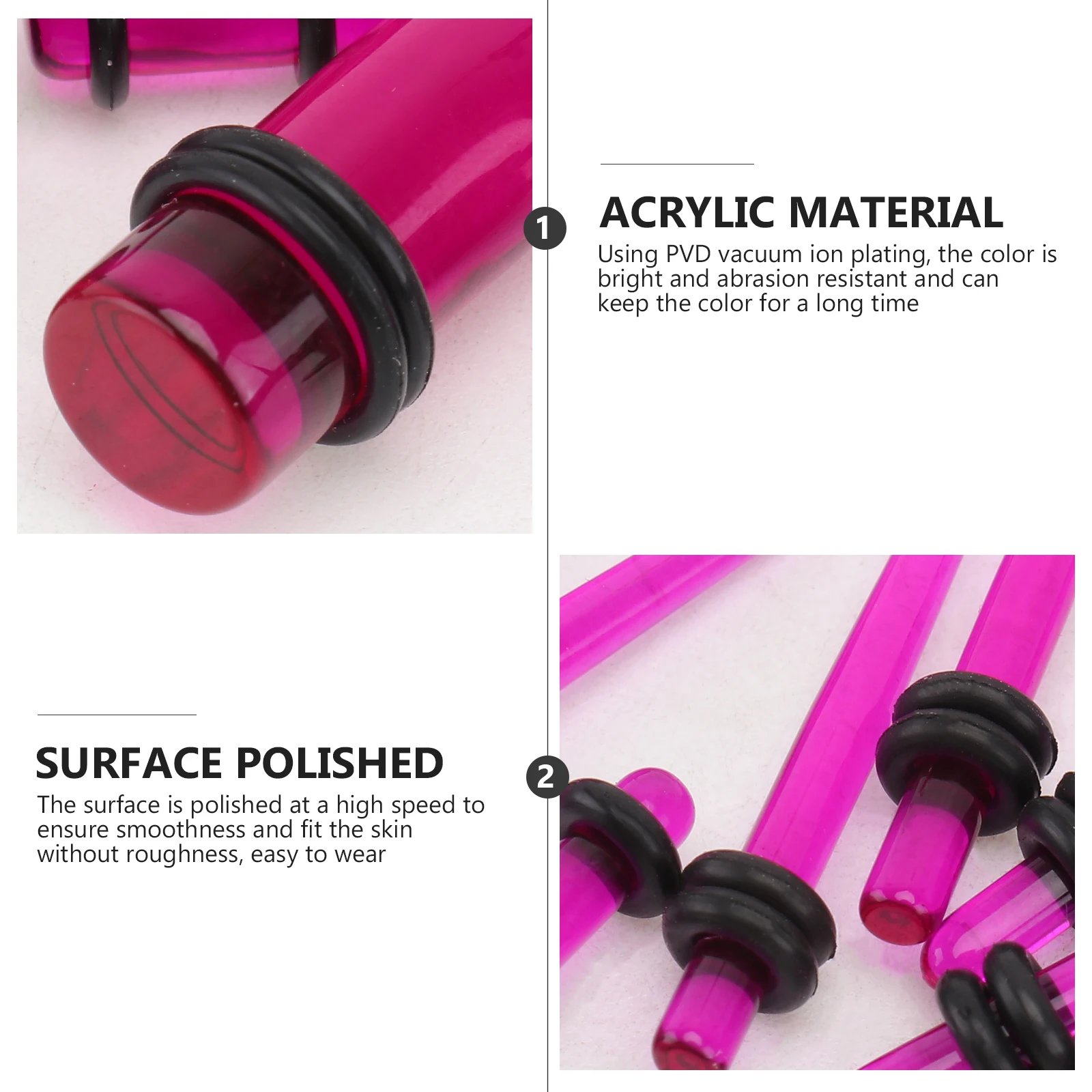 

Expander Set Gauge Jewelry Stainless Steel Acrylic Stretching Cones 16G-00G Creative Cool Ear Decor Stylish Funny Ear Jewelry