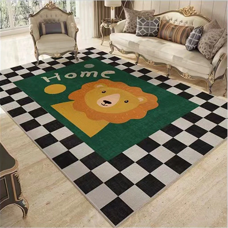 Cartoon Lion Pattern Carpet, Large Soft, Warm, Fluffy, Home Living Room Decoration, Bedroom, Household Kids Play Area, Floor Mat