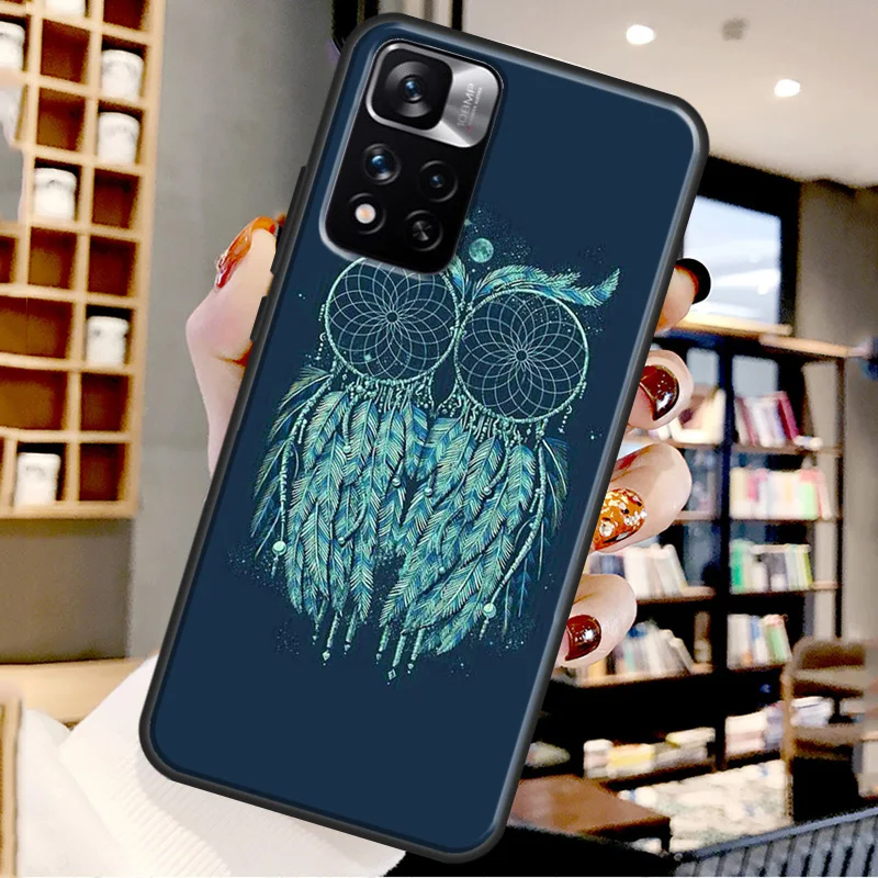 Dream Catcher Drawings Feather Owl Case For Xiaomi Redmi Note 12 11 10 9 8 Pro Note 12S 11S 10S 9S Cover For Redmi 9 10 12 C