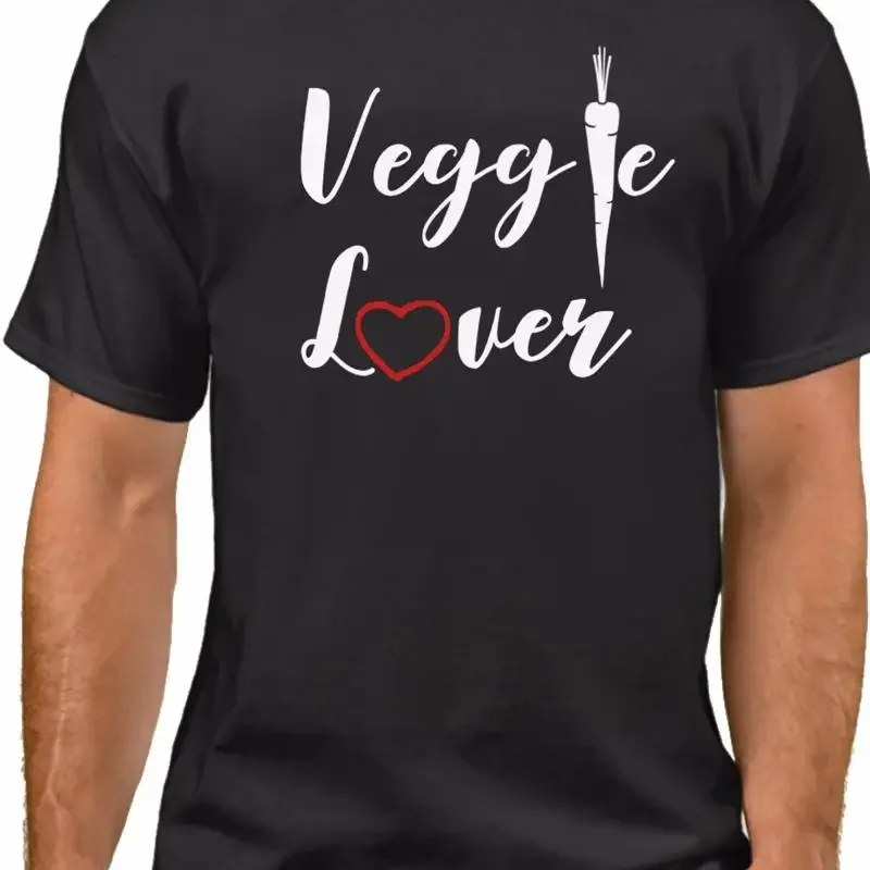 Men's Veggie Lover T Shirt Vegan Vegetarian Love For The Animals