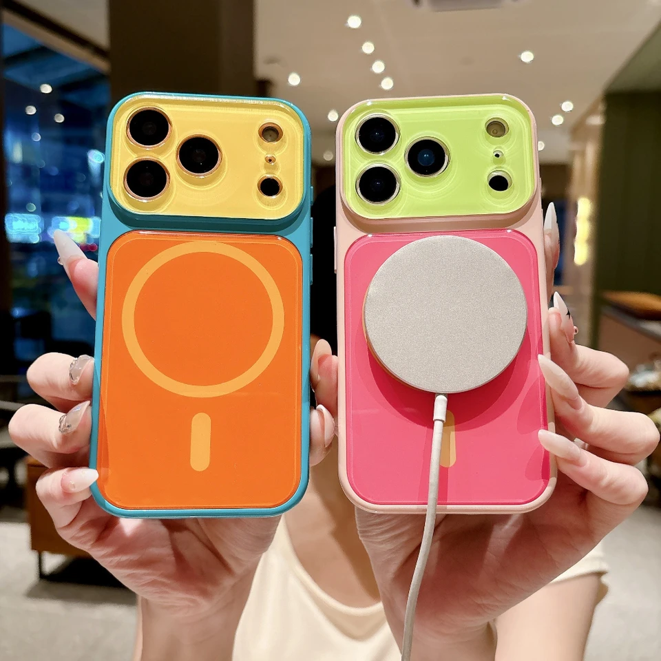 Funda de verano moderna con colores dopamina para Magsafe compatible con iPhone 18 17 16 15 Pro Max, brillante, disponible, a prueba de golpes 5