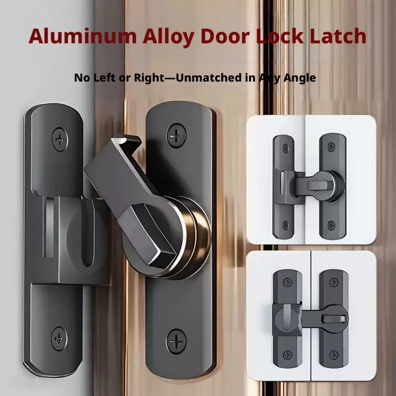 90/180 Degree Flip Door Lock Anti-theft Bolt/Home Furniture Door Hardware Fitting Accessory Tool Component Part Equipment Kit