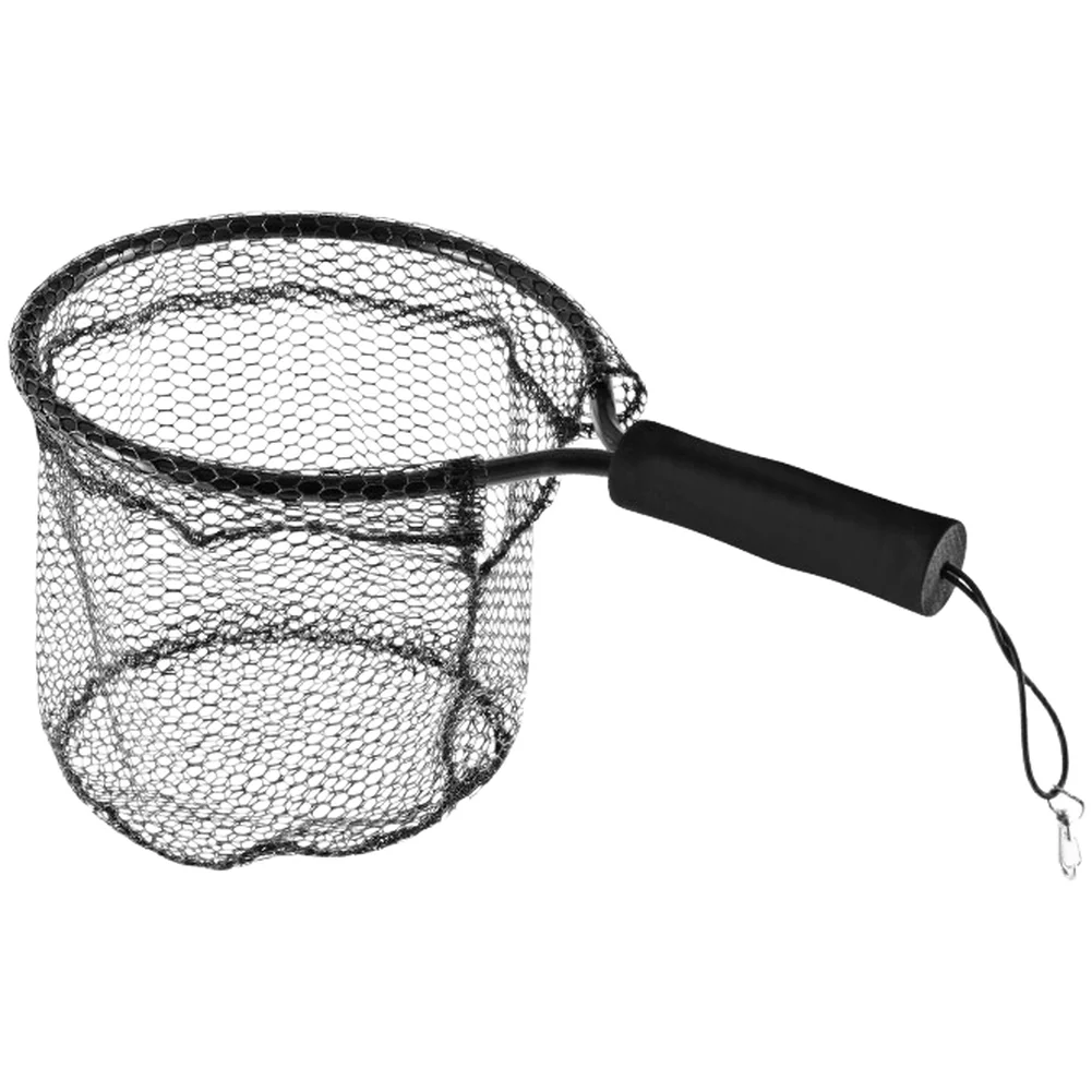 Lightweight Fishing Net for Stream For lure Fishing Aluminum Alloy Frame with Coated Mesh 22cm Diameter 18cm Depth Size